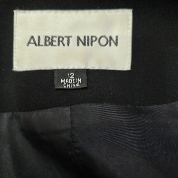 ALBERT NIPON Vintage Designer Black Blazer With Beaded Sleeves. Size 12 - Picture 7 of 11